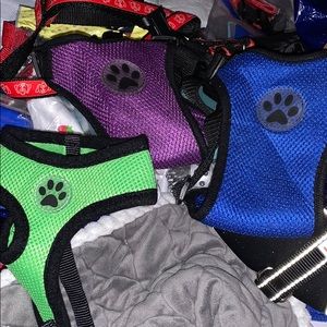 New Paw Harness 2 med blue/purple & small green